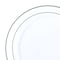 Smarty Had A Party 9" White with Silver Edge Rim Plastic Buffet Plates (120 Plates), 120PK 119S-CASE - alternate 1
